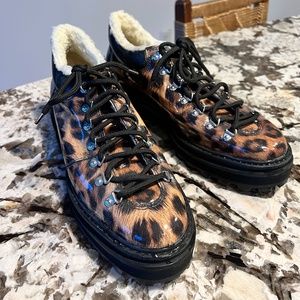 Schutz leopard snow booties